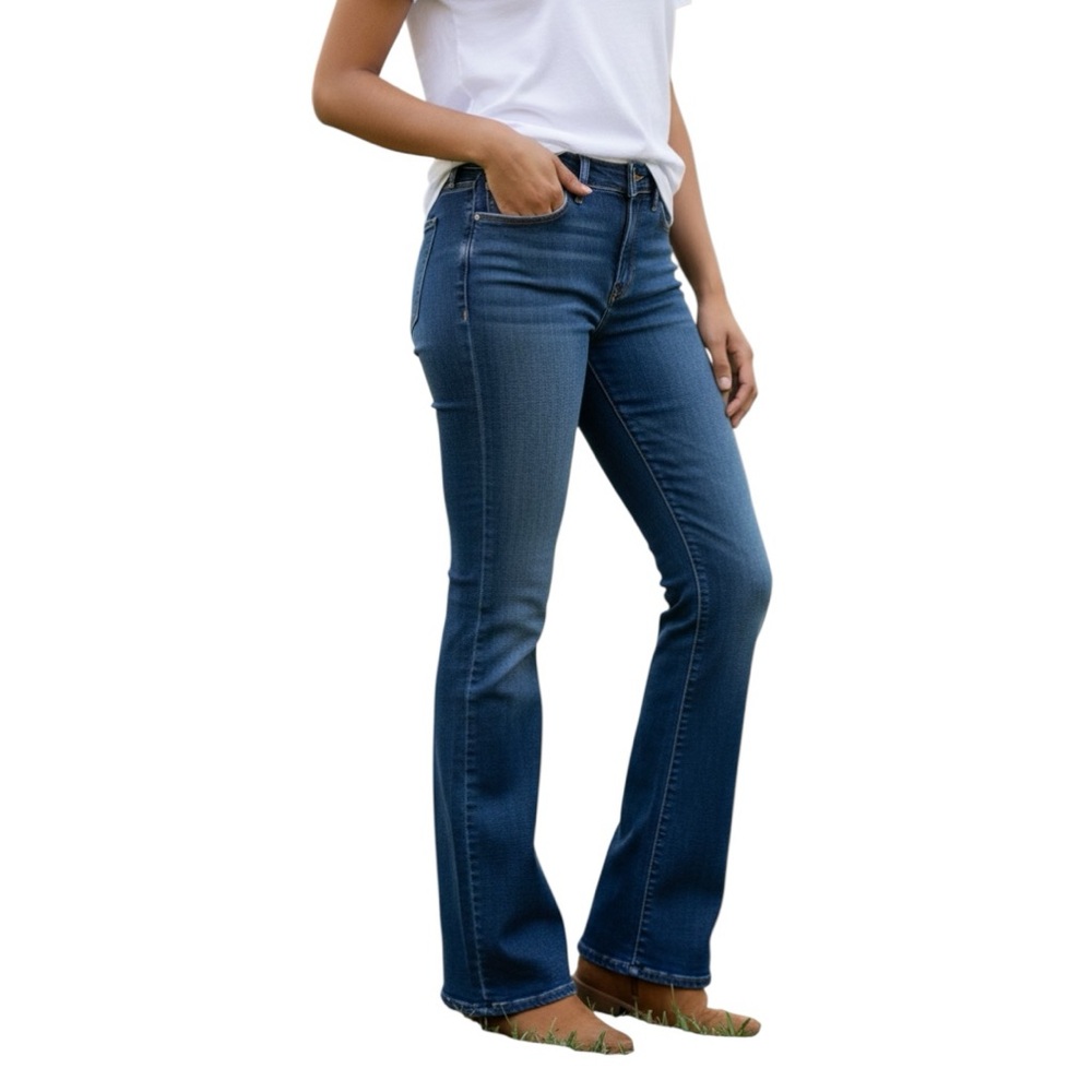 PAIGE Medium Blue Flare Jeans
